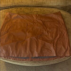 Brown Leather Skirt